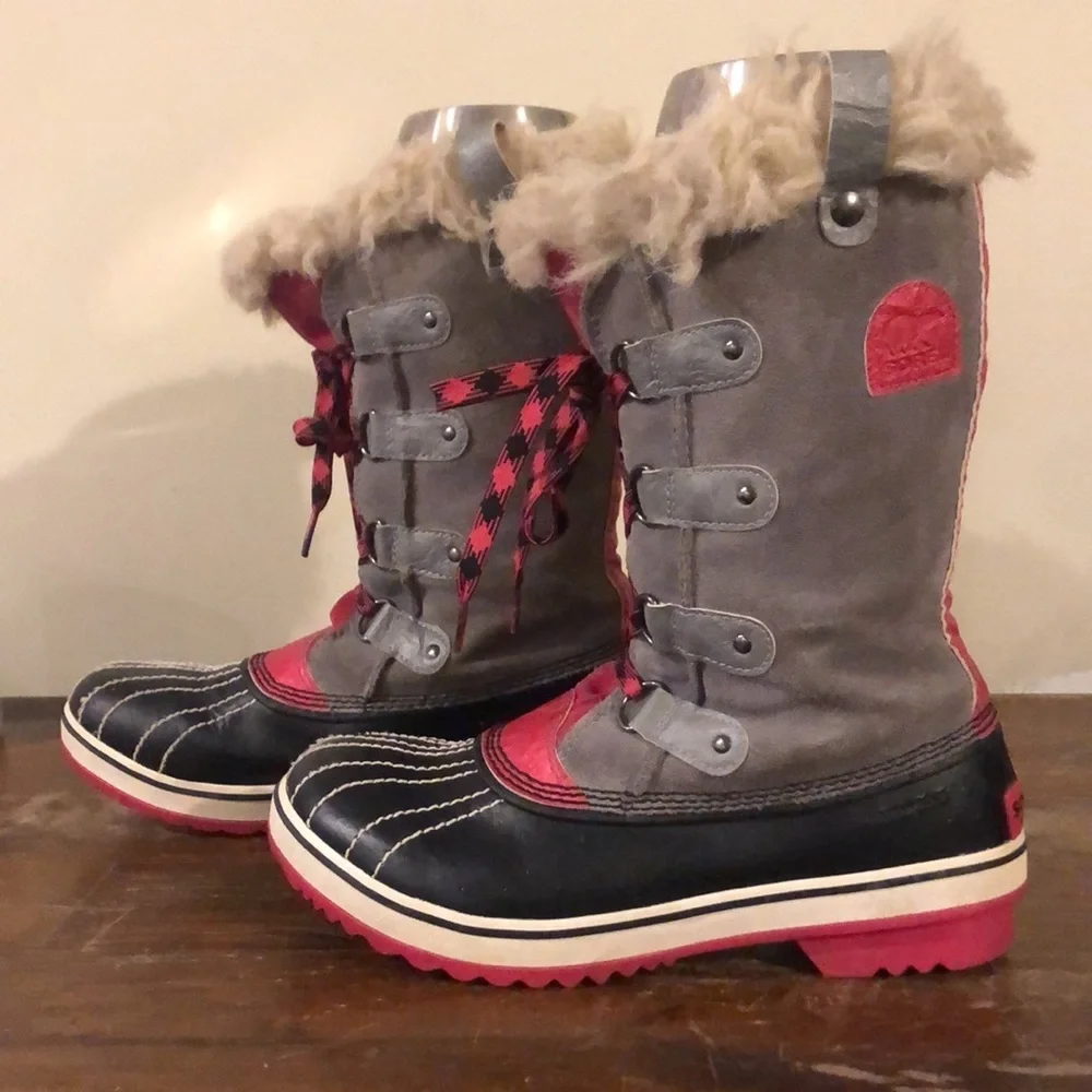 Genuine Sorel Joan of Arctic winter boots- grey suede W sz 6 Very good condition